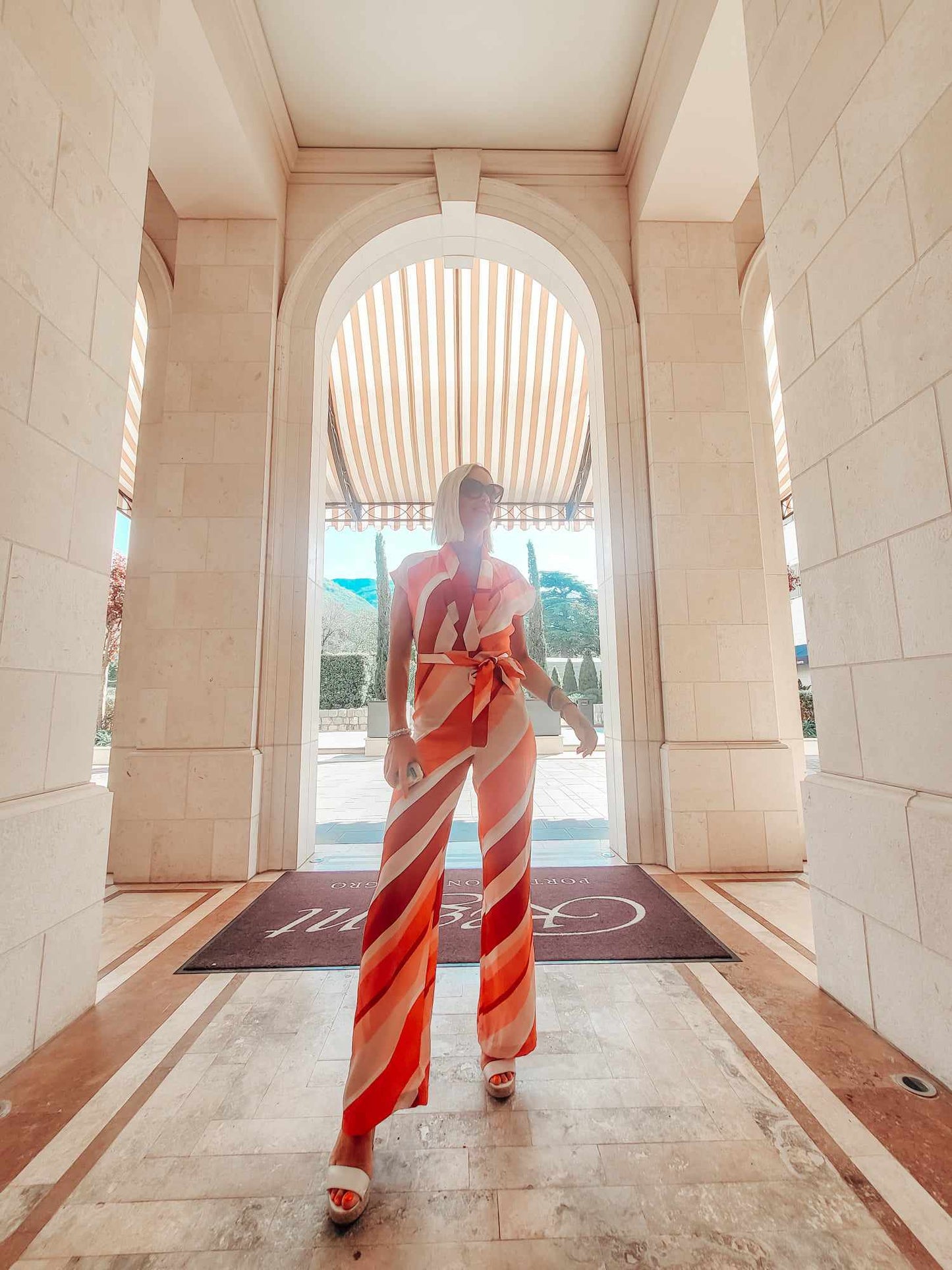 MANGO Stripe Jumpsuit With Belt