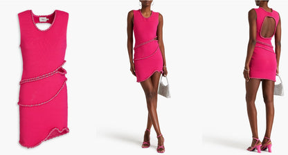 AJE Pink Knit Cut Out Dress