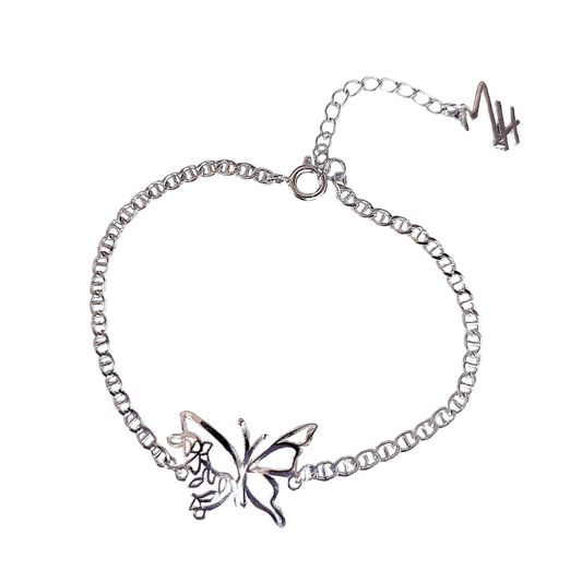 Wings of Strength sterling silver butterfly bracelet — Mel Style jewellery